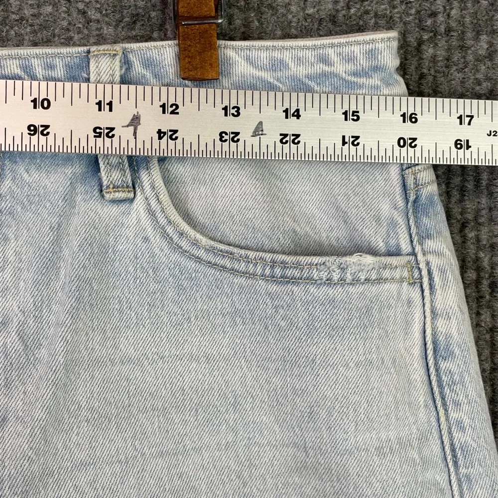 Flying Monkey Jort Shorts Womens 28 Light Blue Denim Raw Hem High Rise BY4769